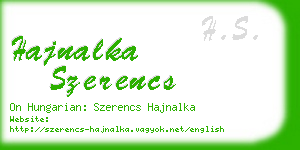 hajnalka szerencs business card